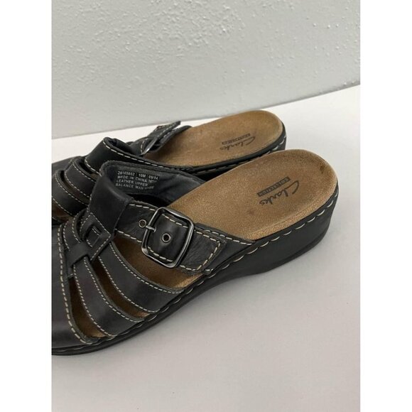 Clarks Lexi Alloys Dark  Gray Leather Uppers Sandals Women Size 10 - Picture 3 of 7